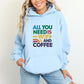 All You Need is Wifi and Coffee Light Blue Hoodie