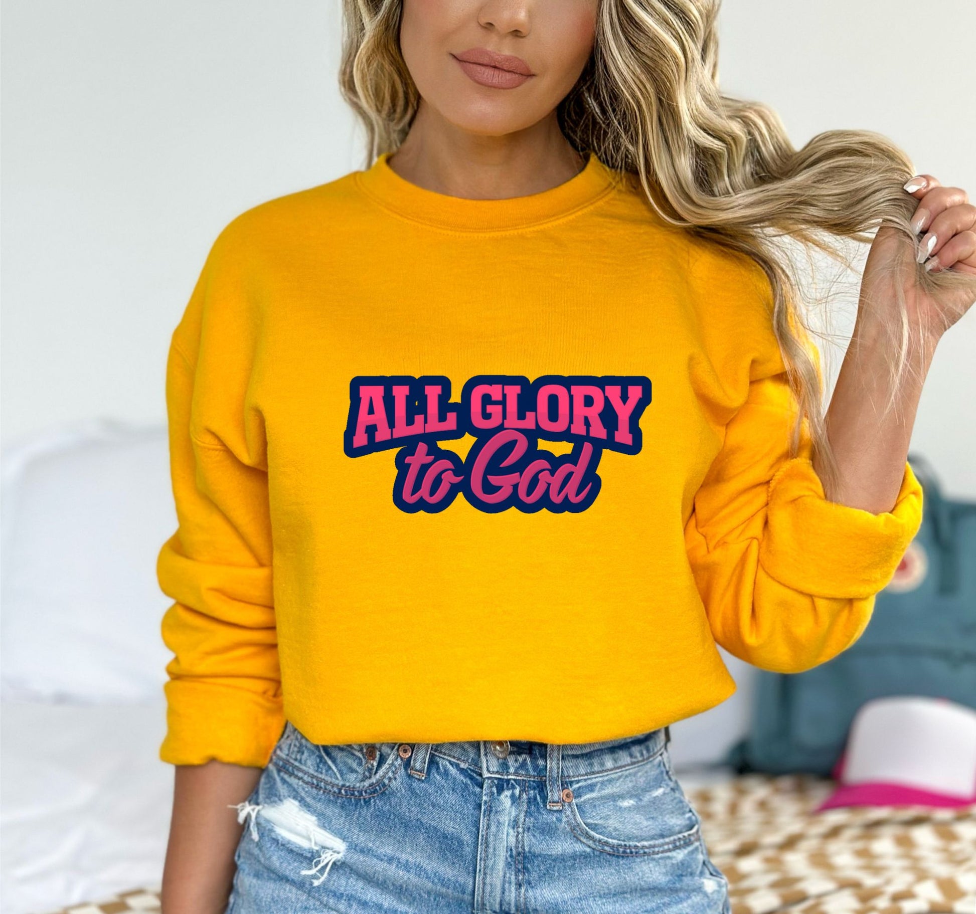 All Glory to God Gold sweatshirt