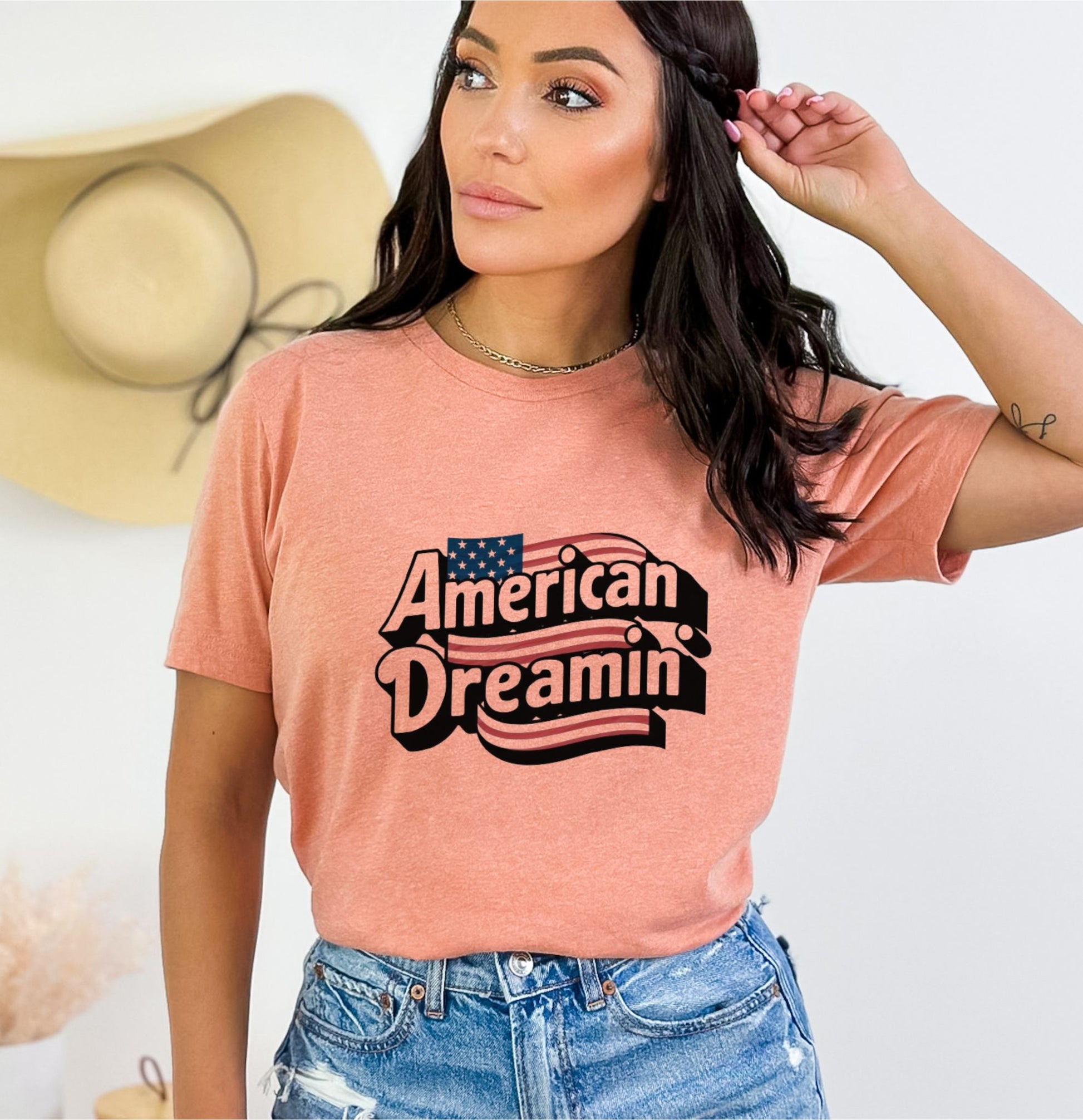 American Dreamin Heather Sunset T-Shirt