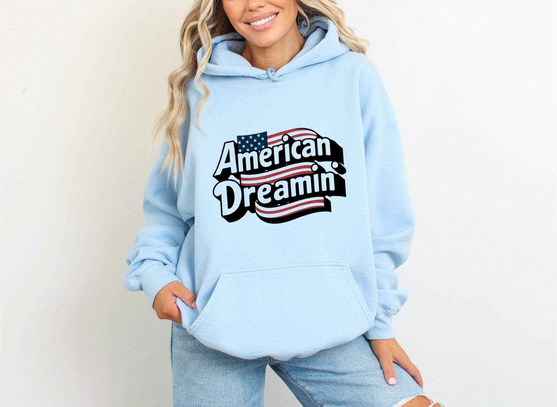 American Dreamin Light Blue Hoodie