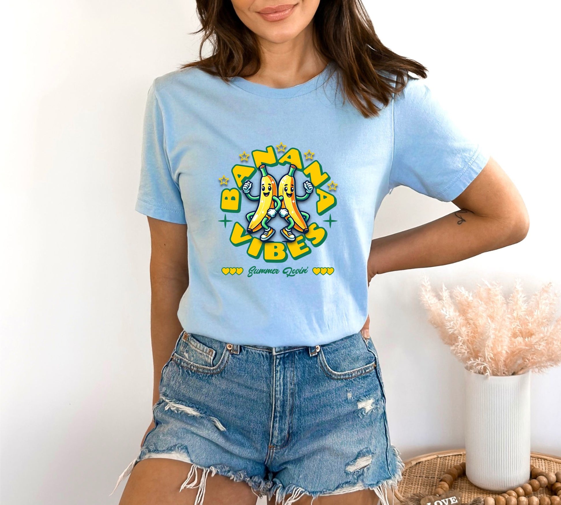 Banana Vibes Light Blue T-Shirt