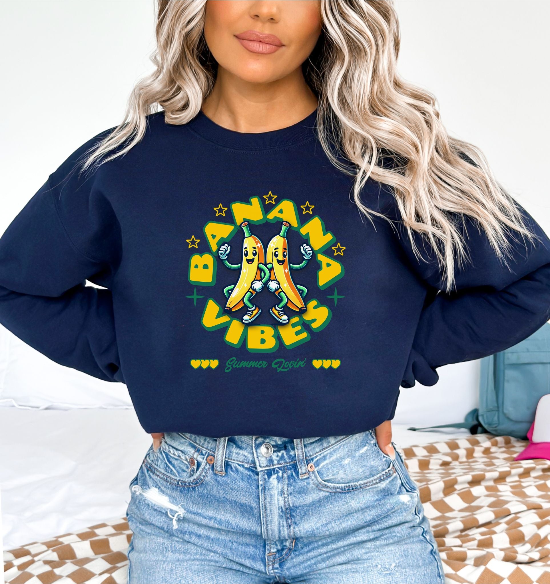 Banana Vibes Navy Sweatshirt