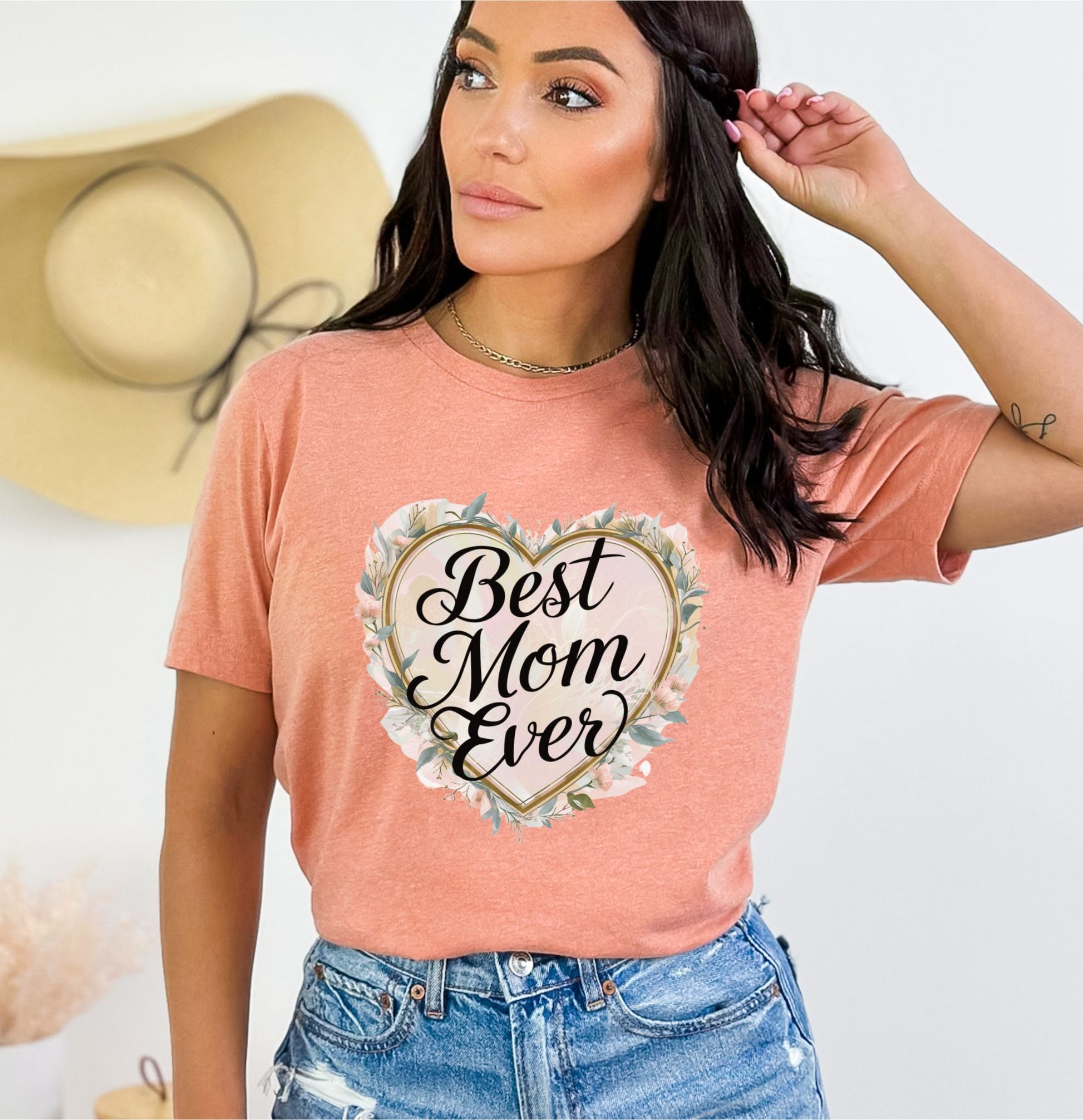 Best Mom Ever Heather Sunset T-Shirt