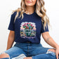 Blooming Through It Navy T-Shirt