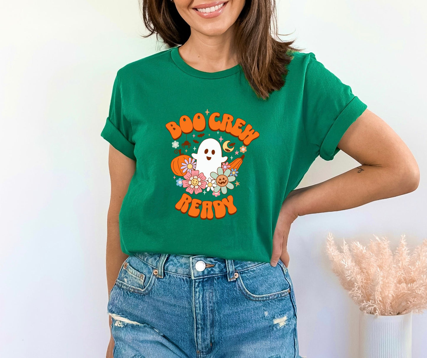 Boo Crew Ready Halloween Heather Kelly T-Shirt