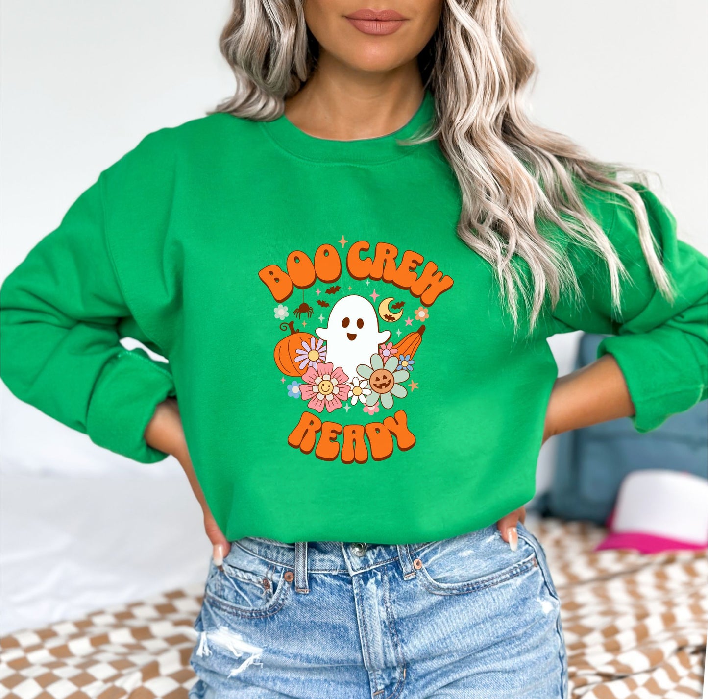 Boo Crew Ready Halloween Irish Green Sweatshirt