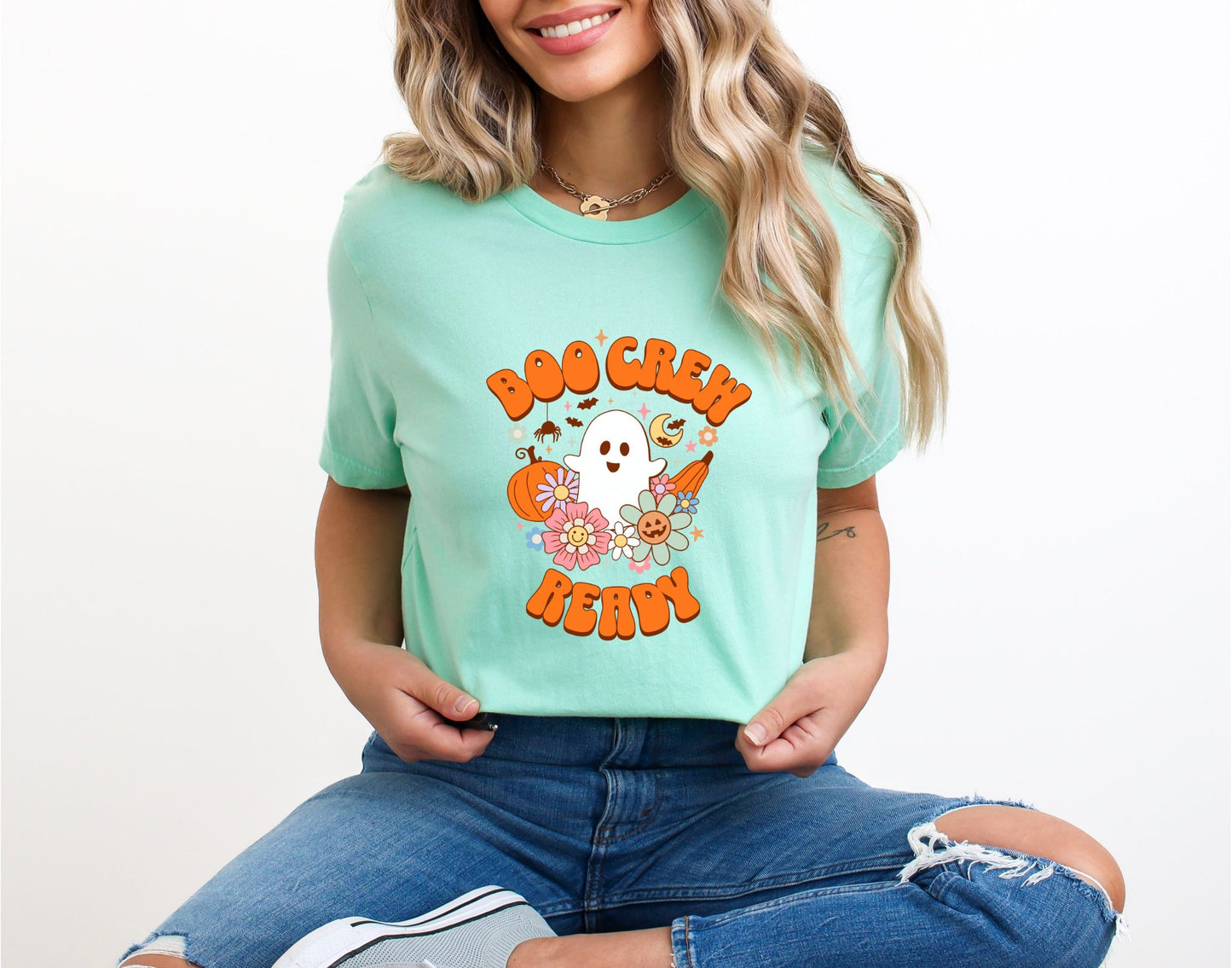 Boo Crew Ready Halloween Mint T-Shirt