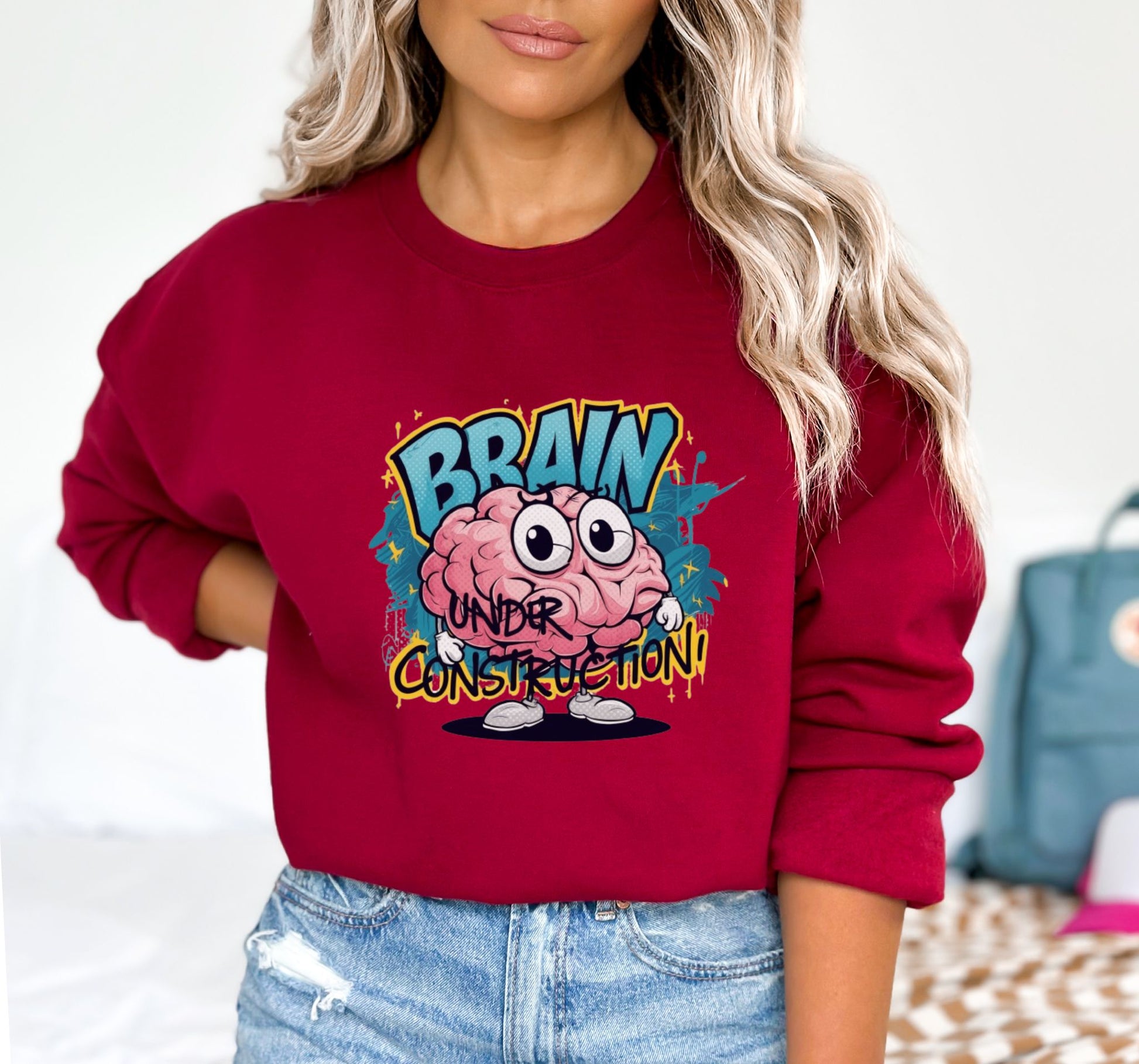 Brain Under Construction Garnet Sweatshirt