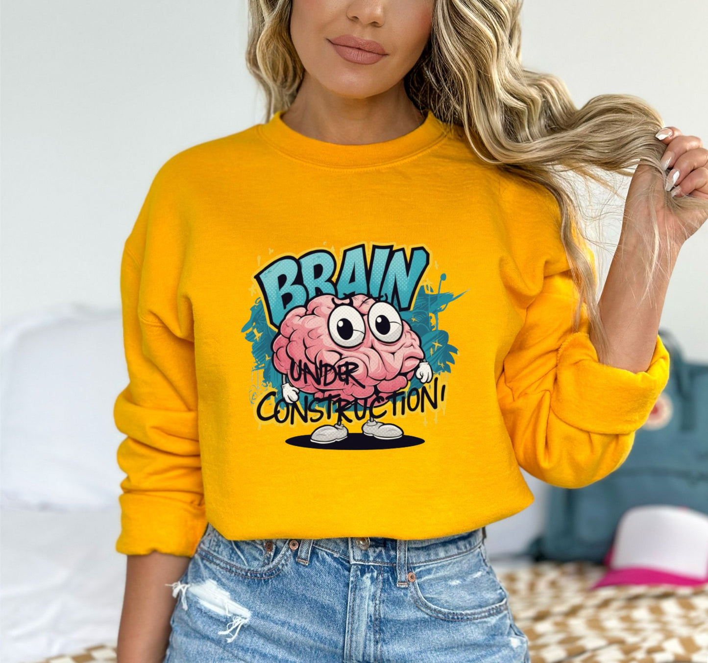 Brain Under Construction Gold Sweatshirt