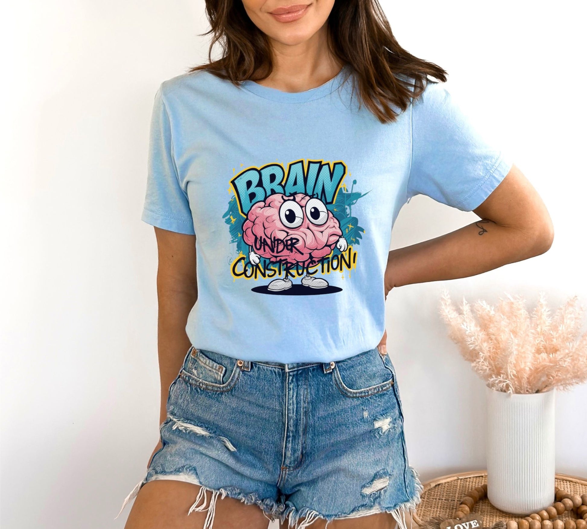 Brain Under Construction Light Blue T-Shirt