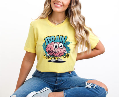 Brain Under Construction Yellow T-Shirt