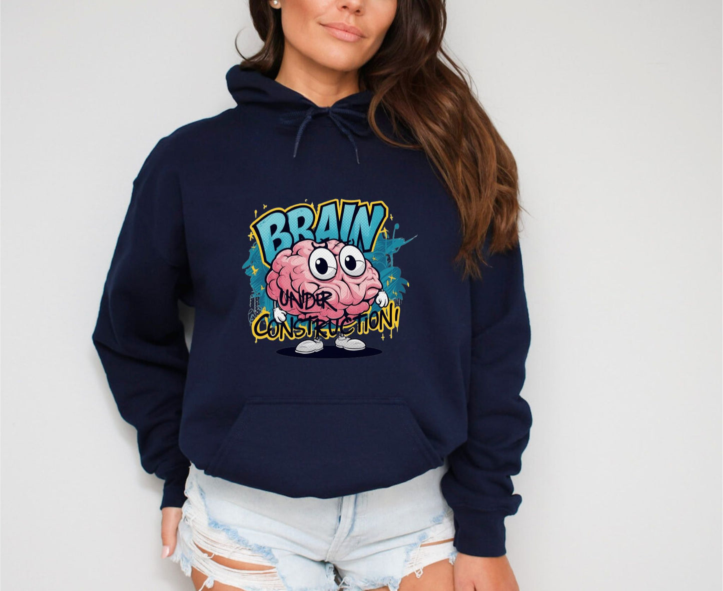 Brain Under Construction Navy Hoodie