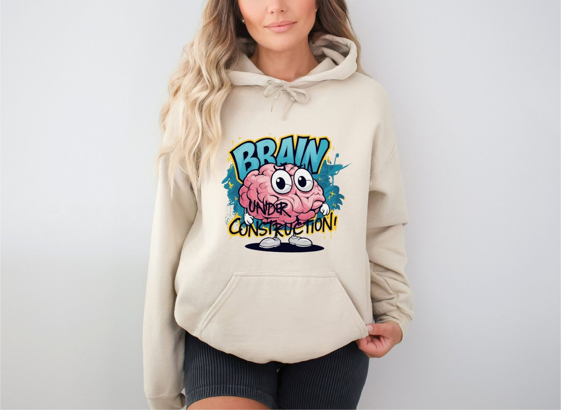 Brain Under Construction Sand Hoodie