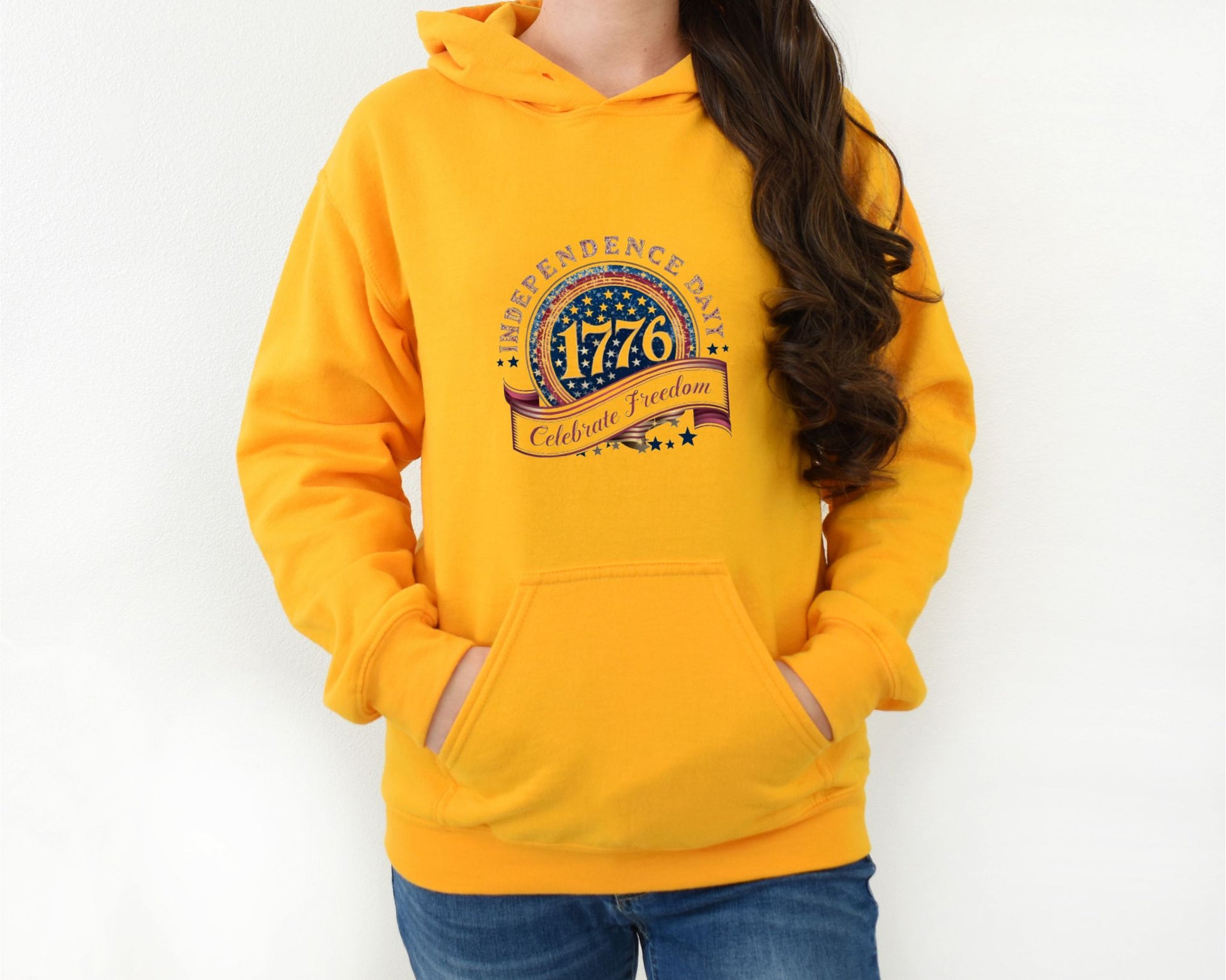 Celebrate Freedom 1776 Gold Hoodie