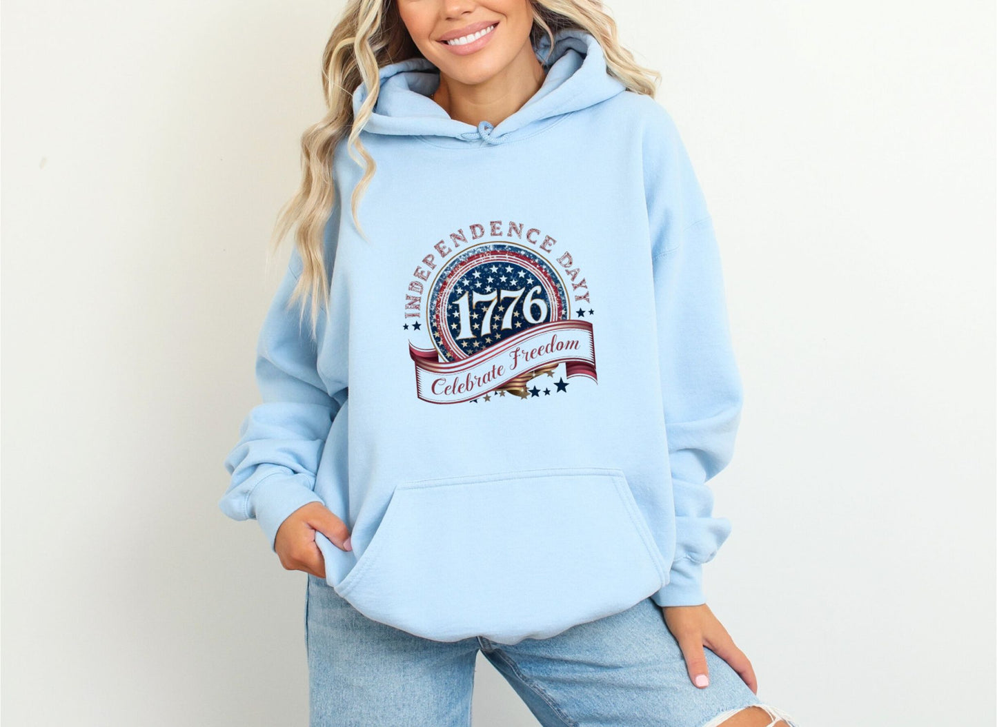 Celebrate Freedom 1776 Light Blue Hoodie