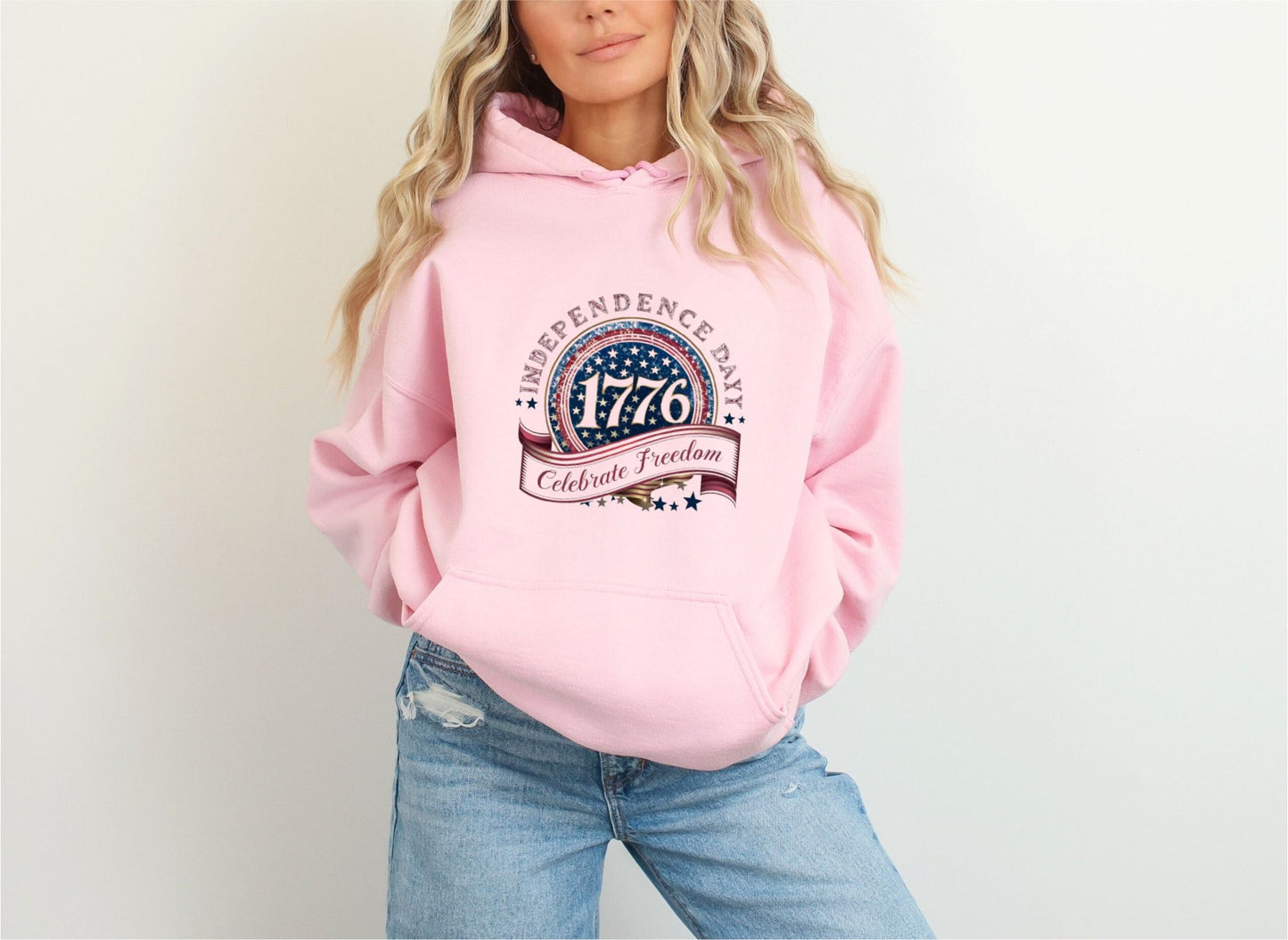 Celebrate Freedom 1776 Light Pink Hoodie