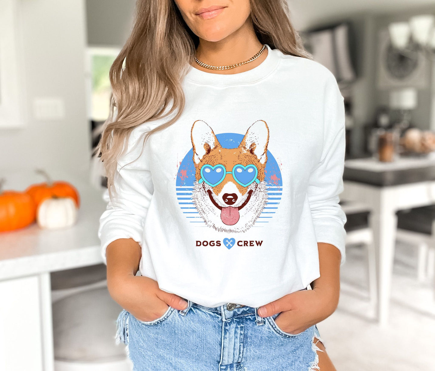 Dogs Crew White Sweatshirt