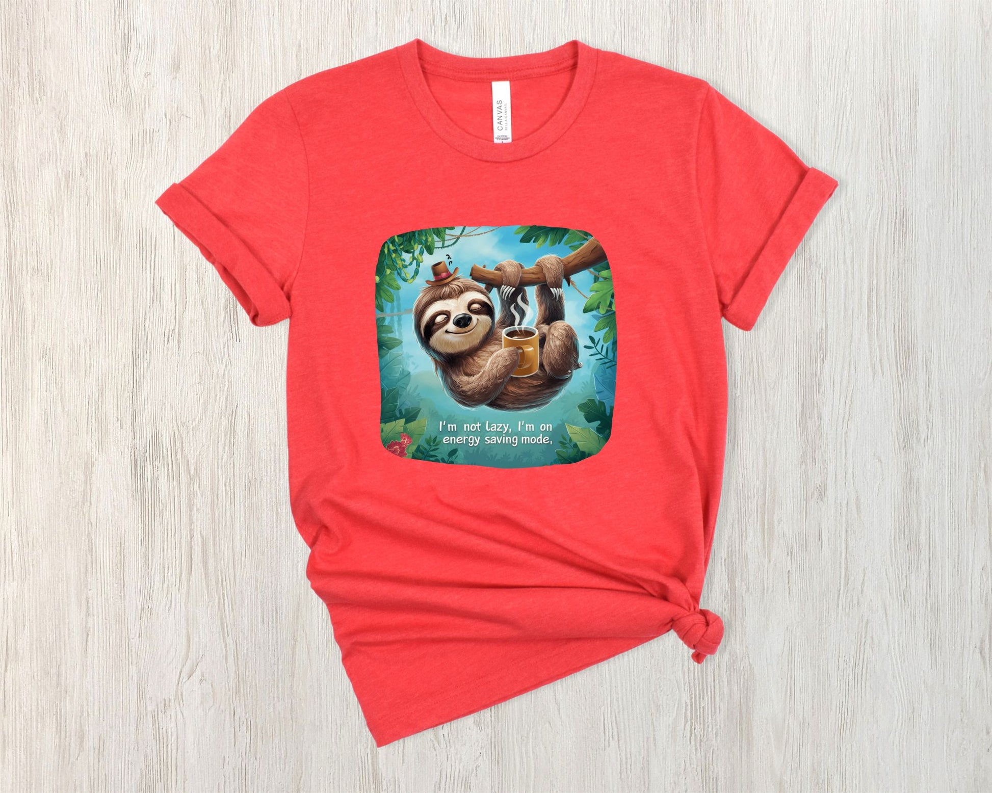 Embrace the Sloth Life Heather Red T-Shirt