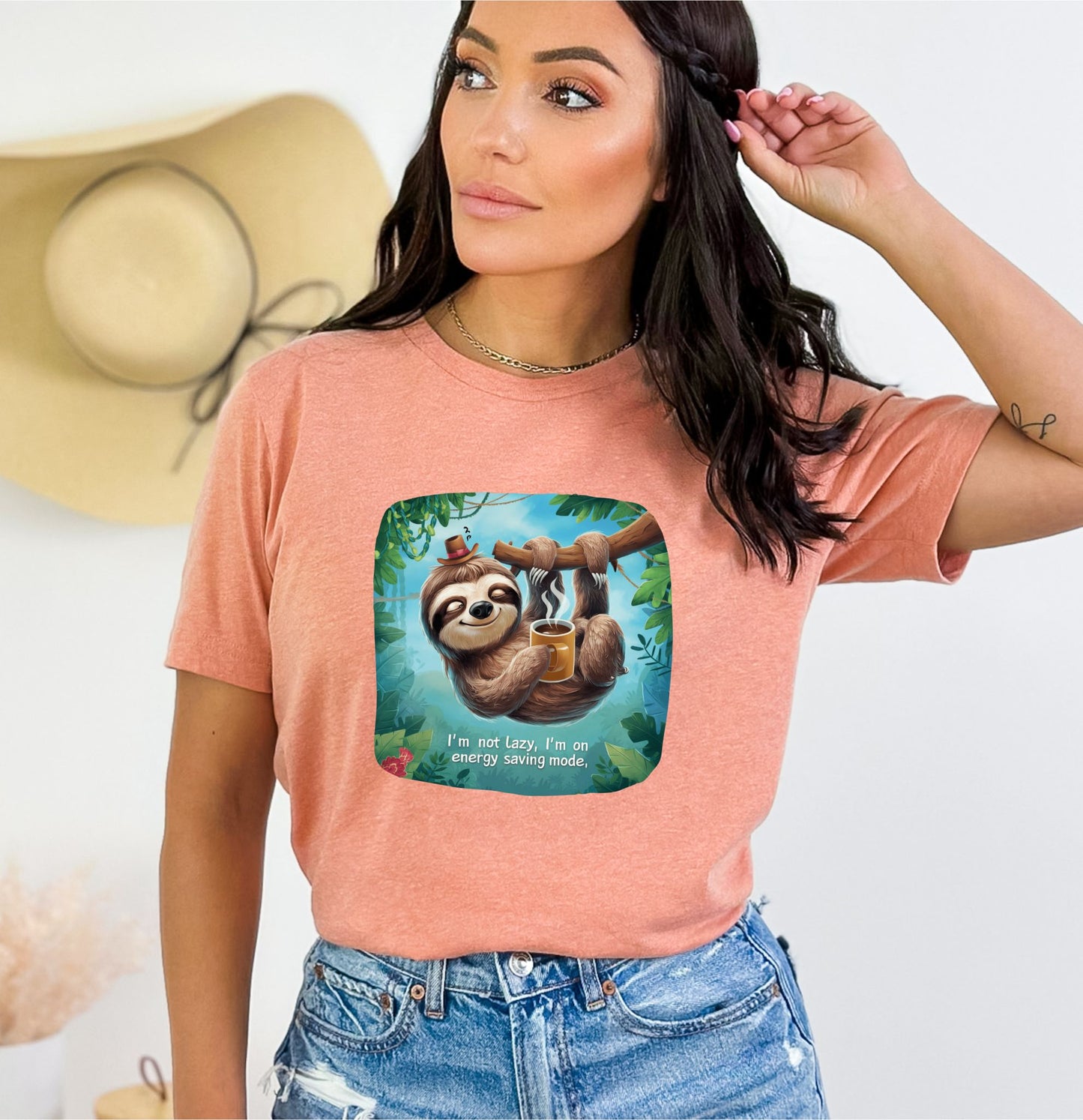 Embrace the Sloth Life Heather Sunset T-Shirt