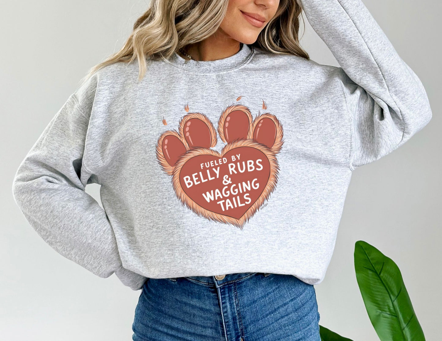 Fueled by Belly Rubs & Wagging Tails Ash Sweatshirt