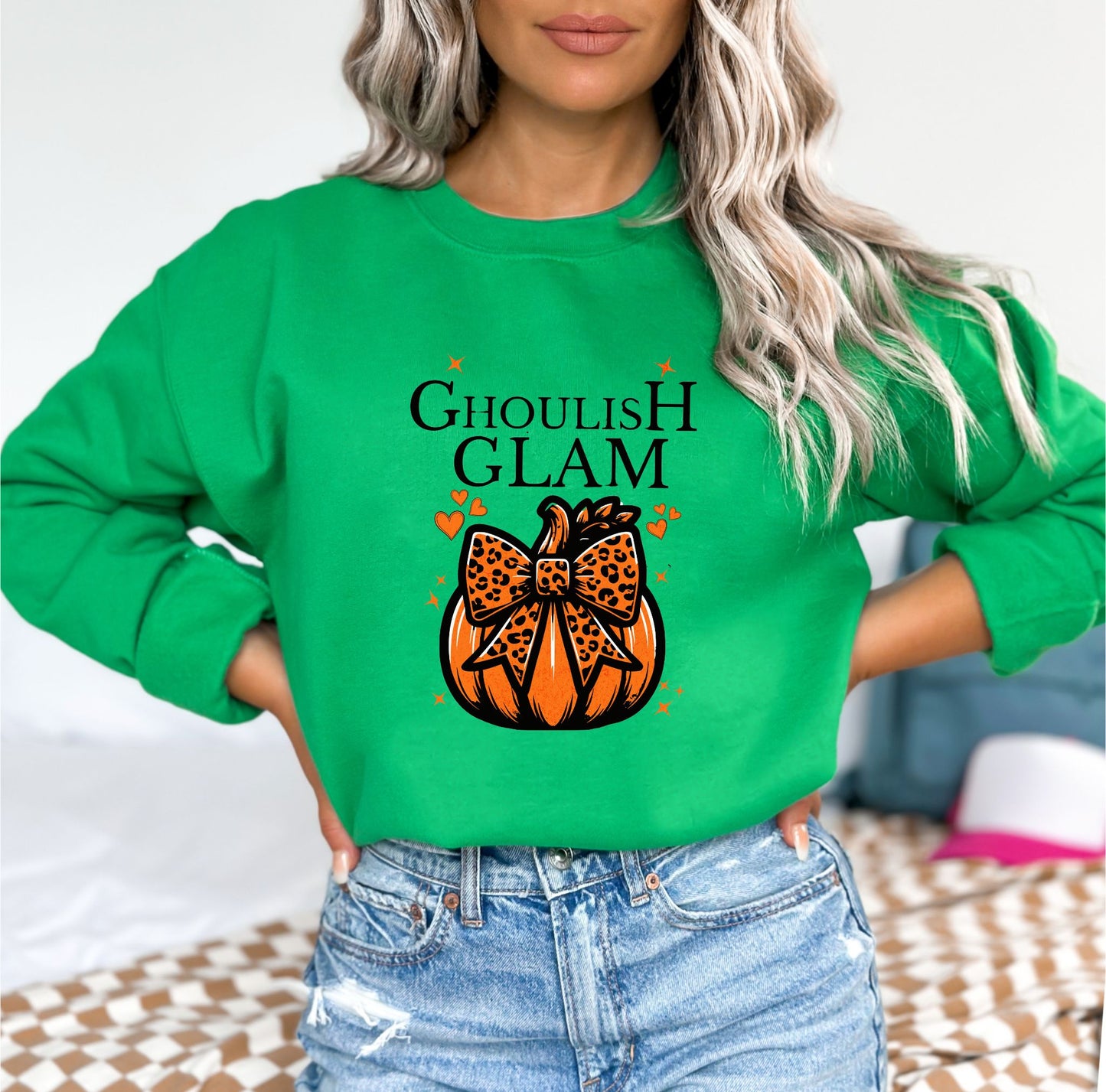 Ghoulish Glam Halloween Irish Green Sweatshirt