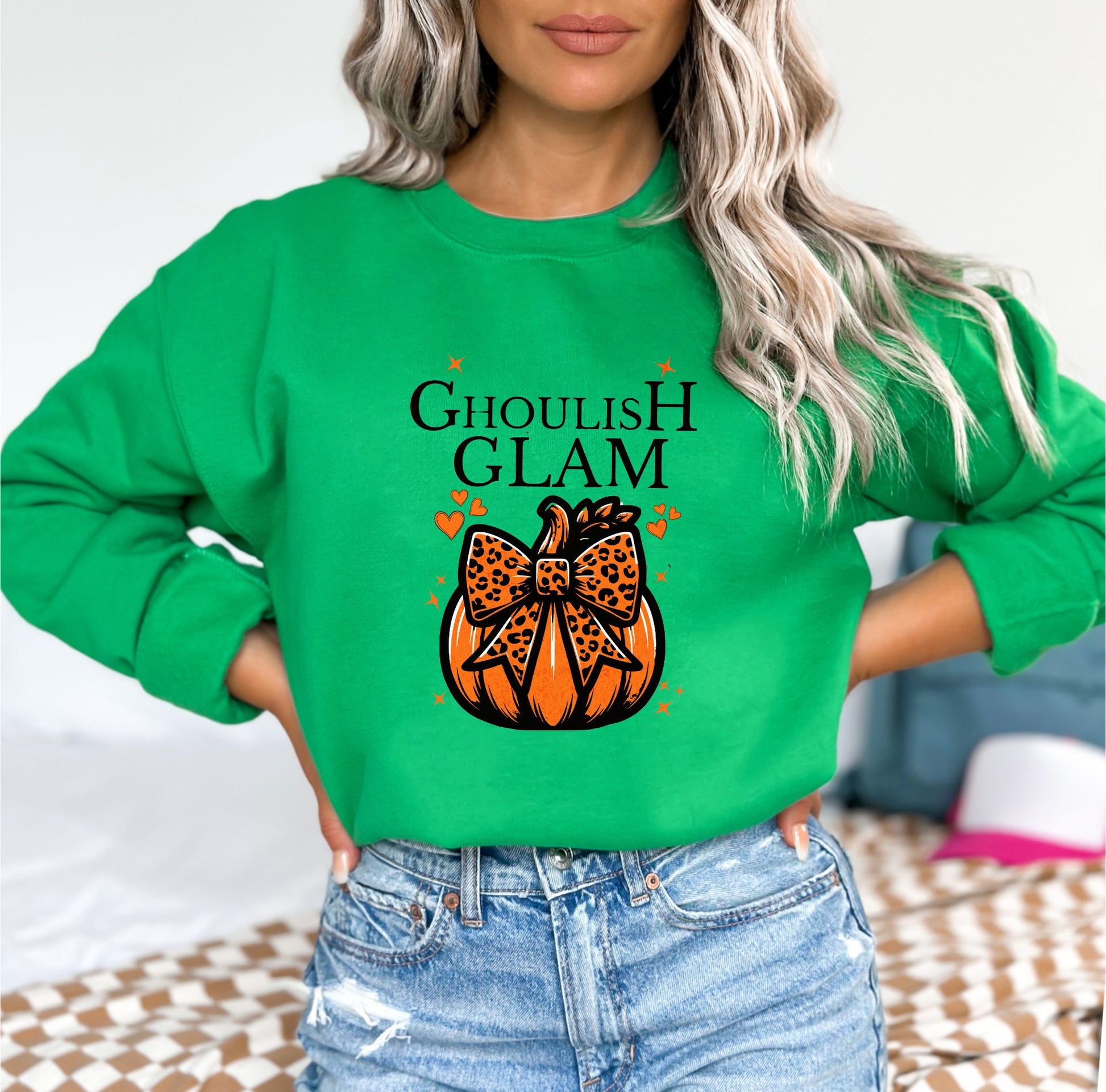 Ghoulish Glam Halloween Irish Green Sweatshirt