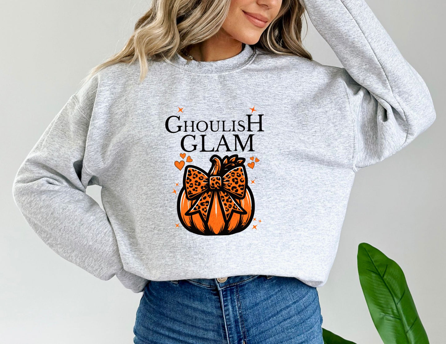 Ghoulish Glam Halloween Military Ash Sweatshirt