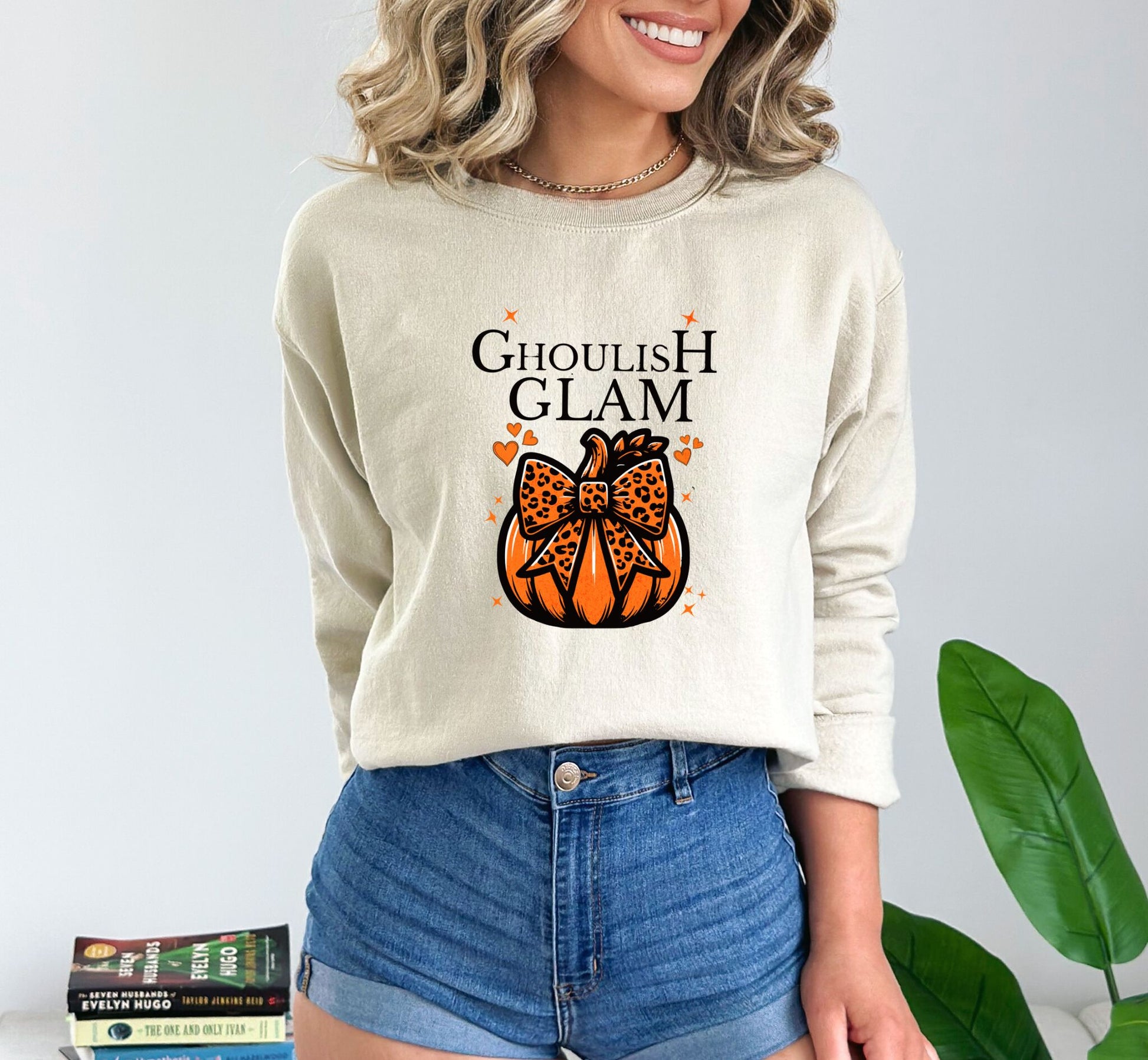 Ghoulish Glam Halloween Sand Sweatshirt