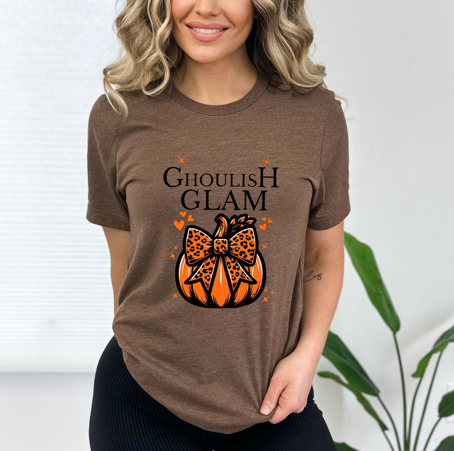 Ghoulish Glam Heather Brown T-Shirt