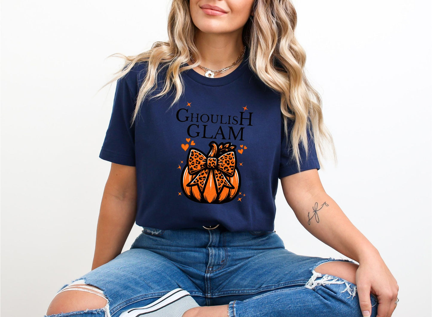 Ghoulish Glam Navy  T-Shirt