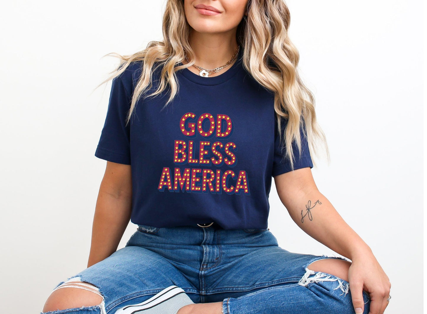 God Bless America Navy T-Shirt