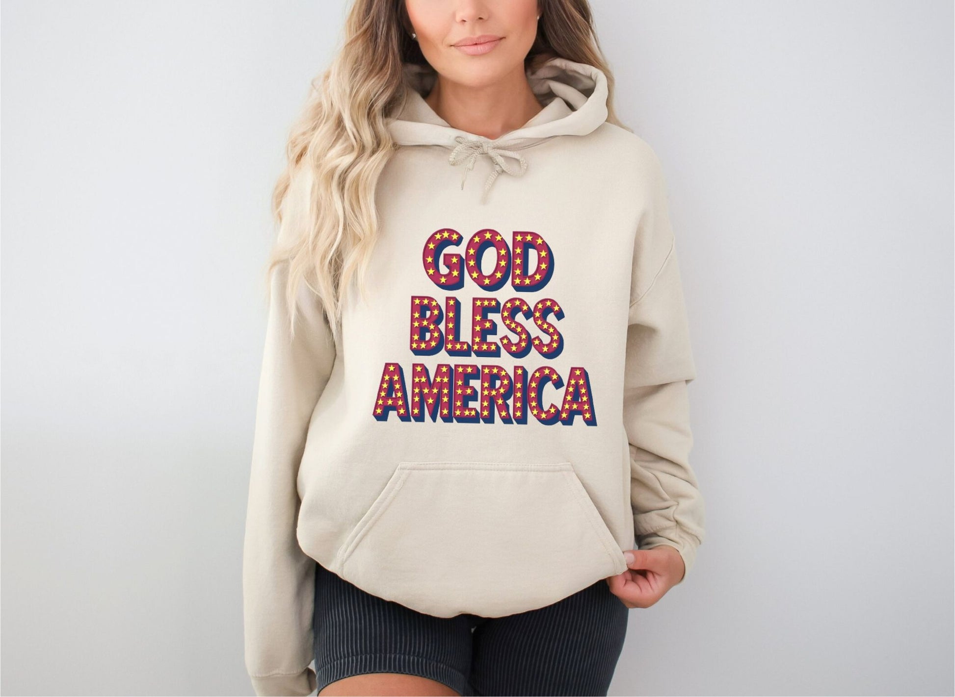 God Bless America Sand Hoodie