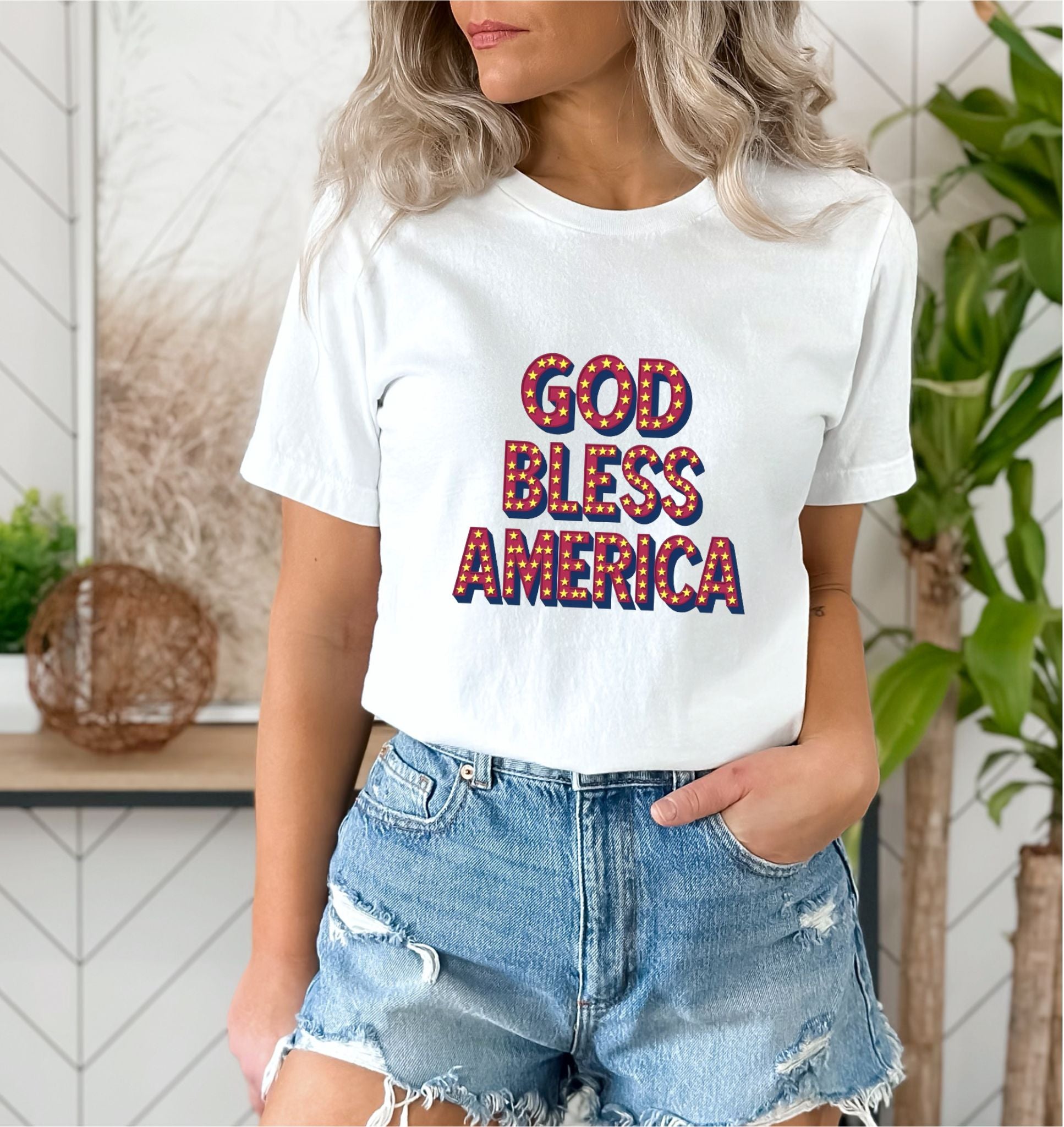 God Bless America White T-Shirt