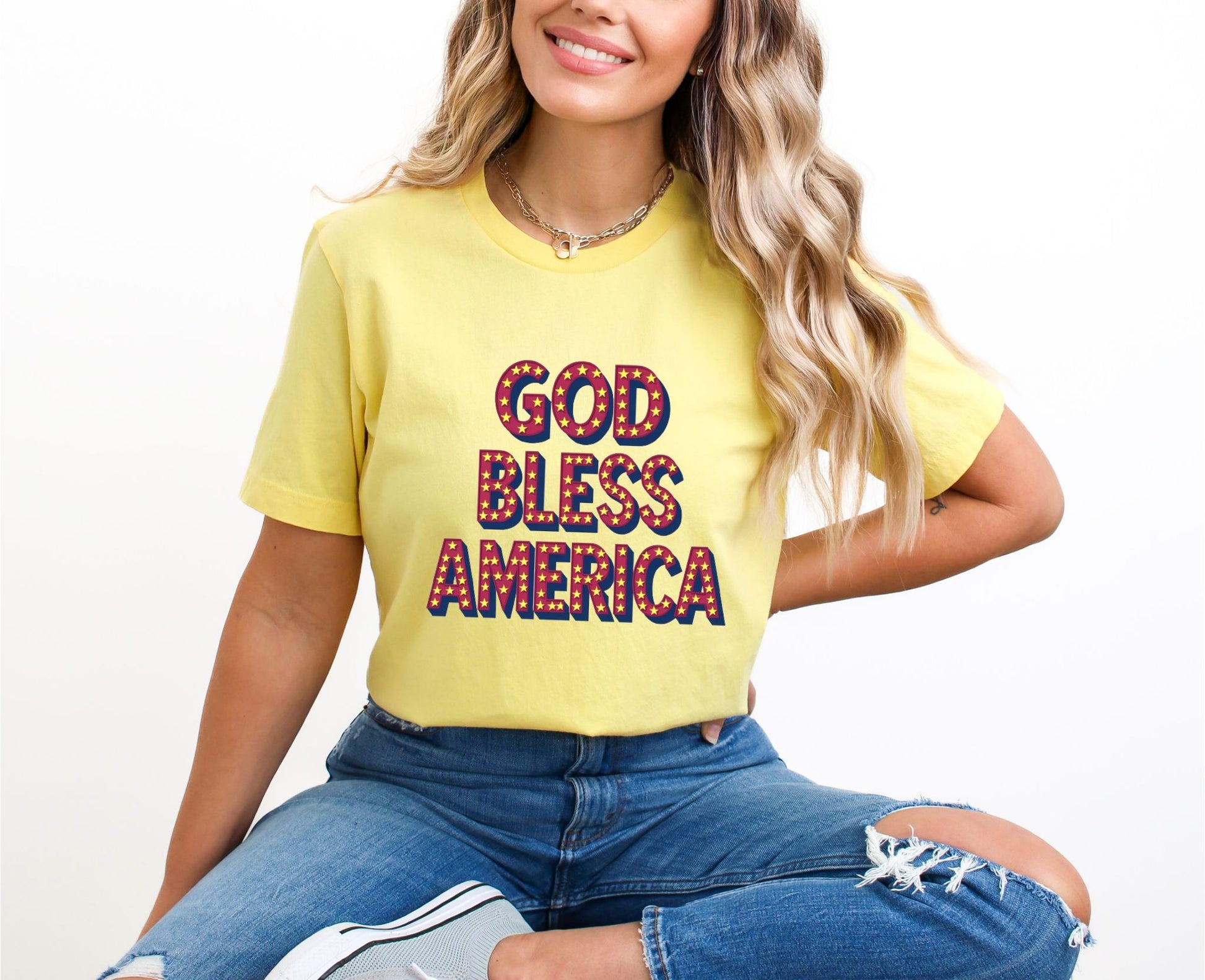 God Bless America Yellow T-Shirt