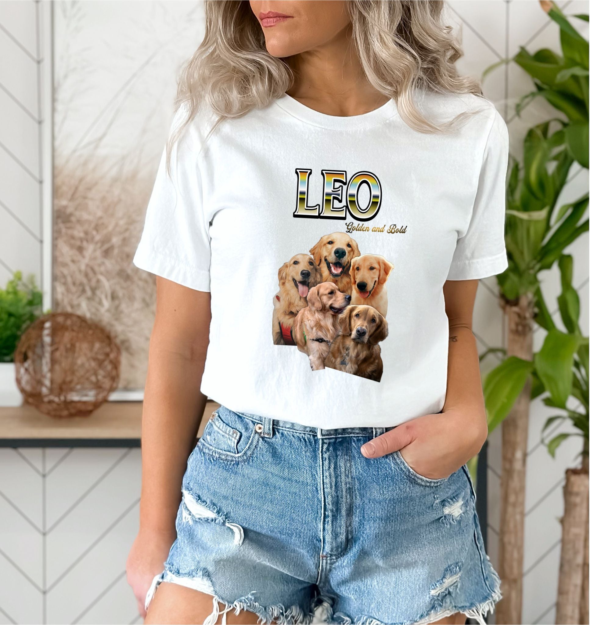 Golden and Bold White T-Shirt