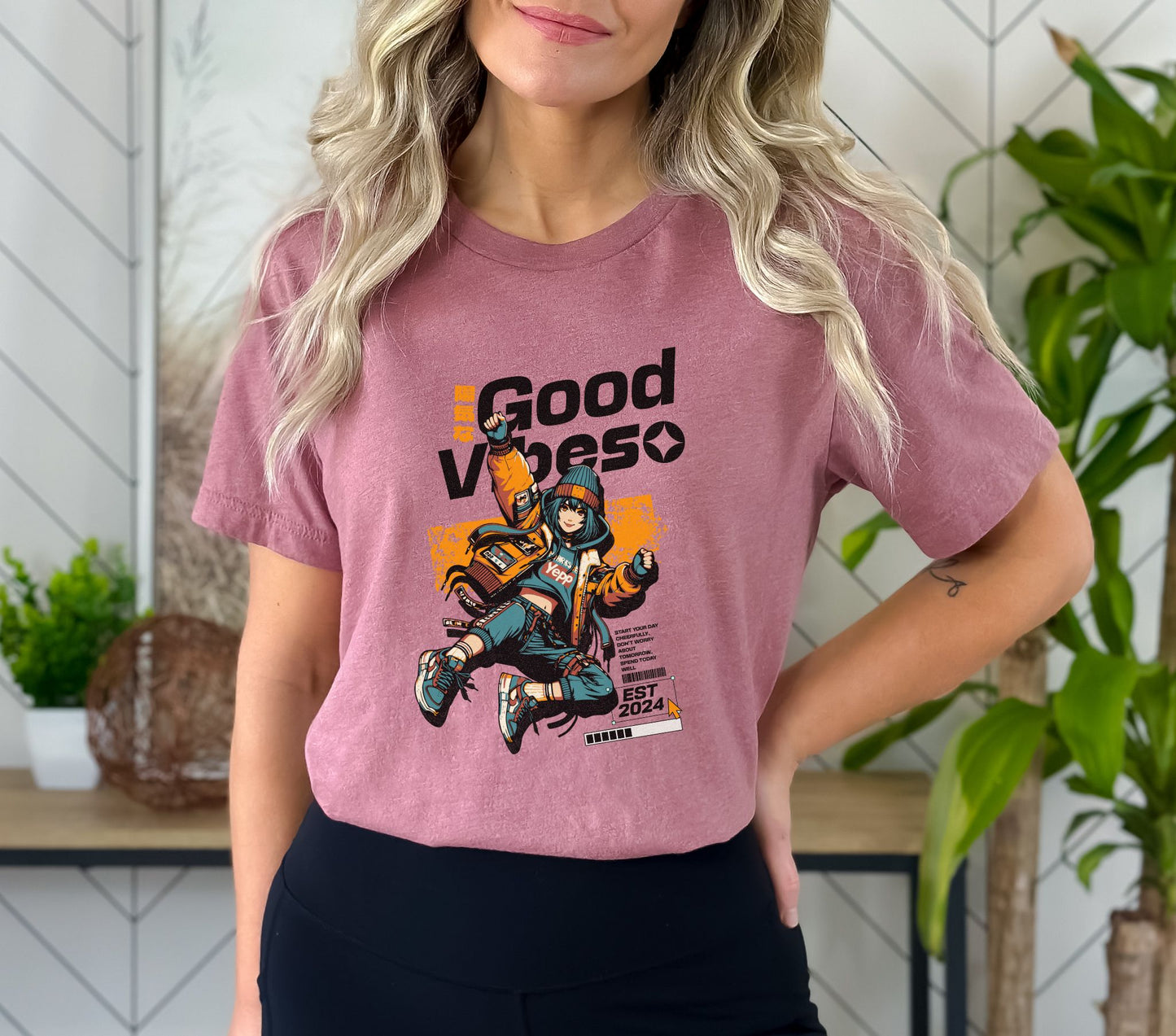 Good Vibes Heather Mauve T-Shirt