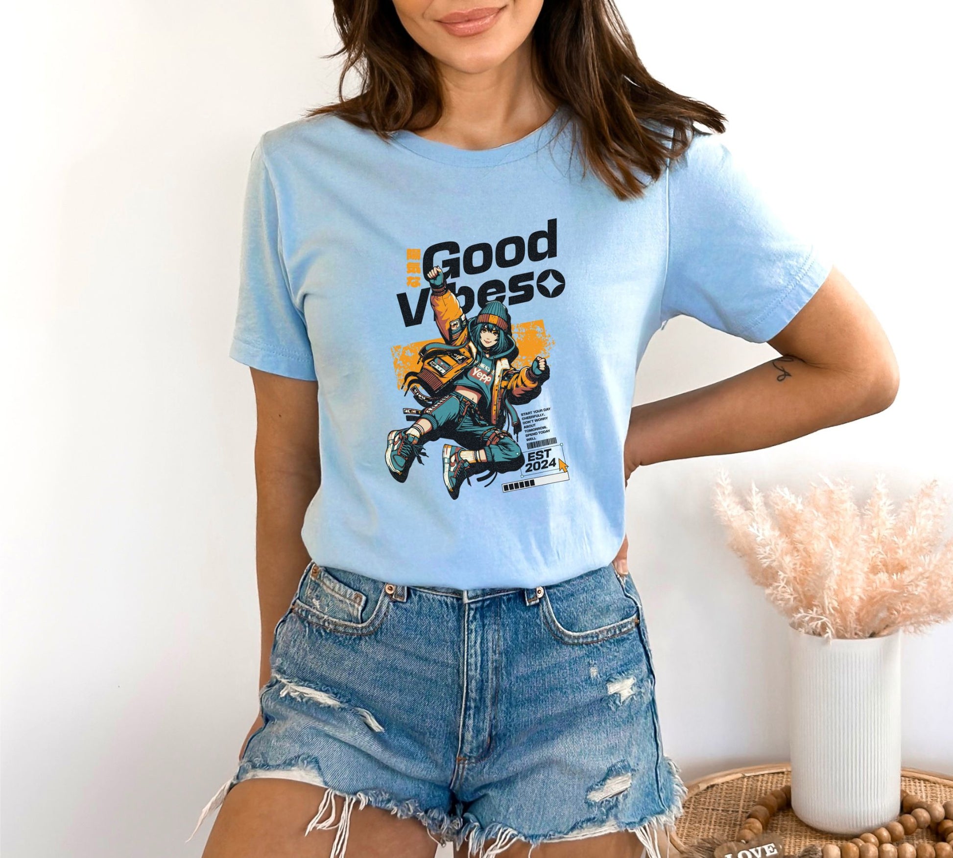 Good Vibes Light Blue T-Shirt