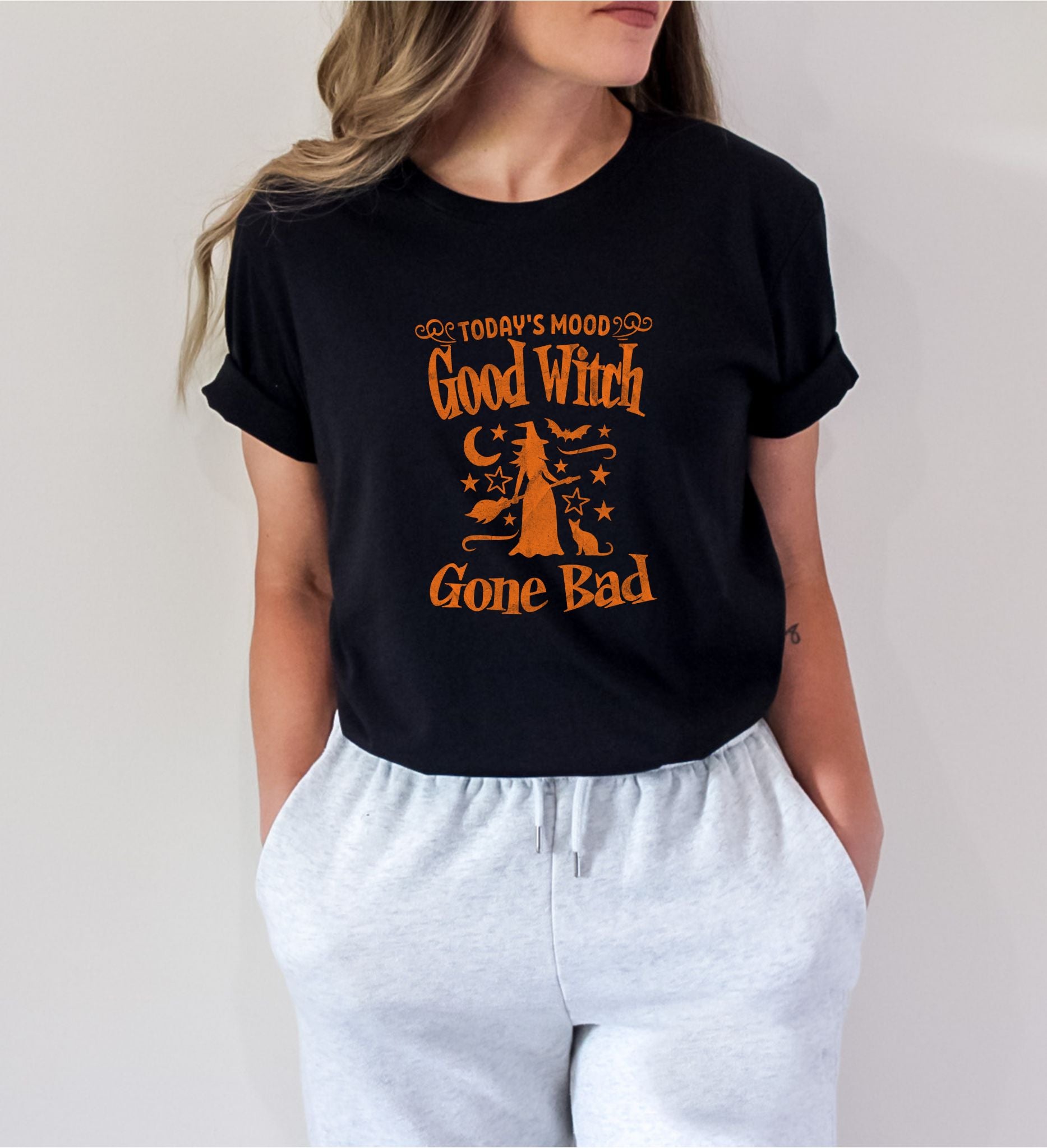 Good Witch Gone Bad Halloween Black T-Shirt