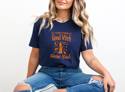 Good Witch Gone Bad Halloween Navy T-Shirt