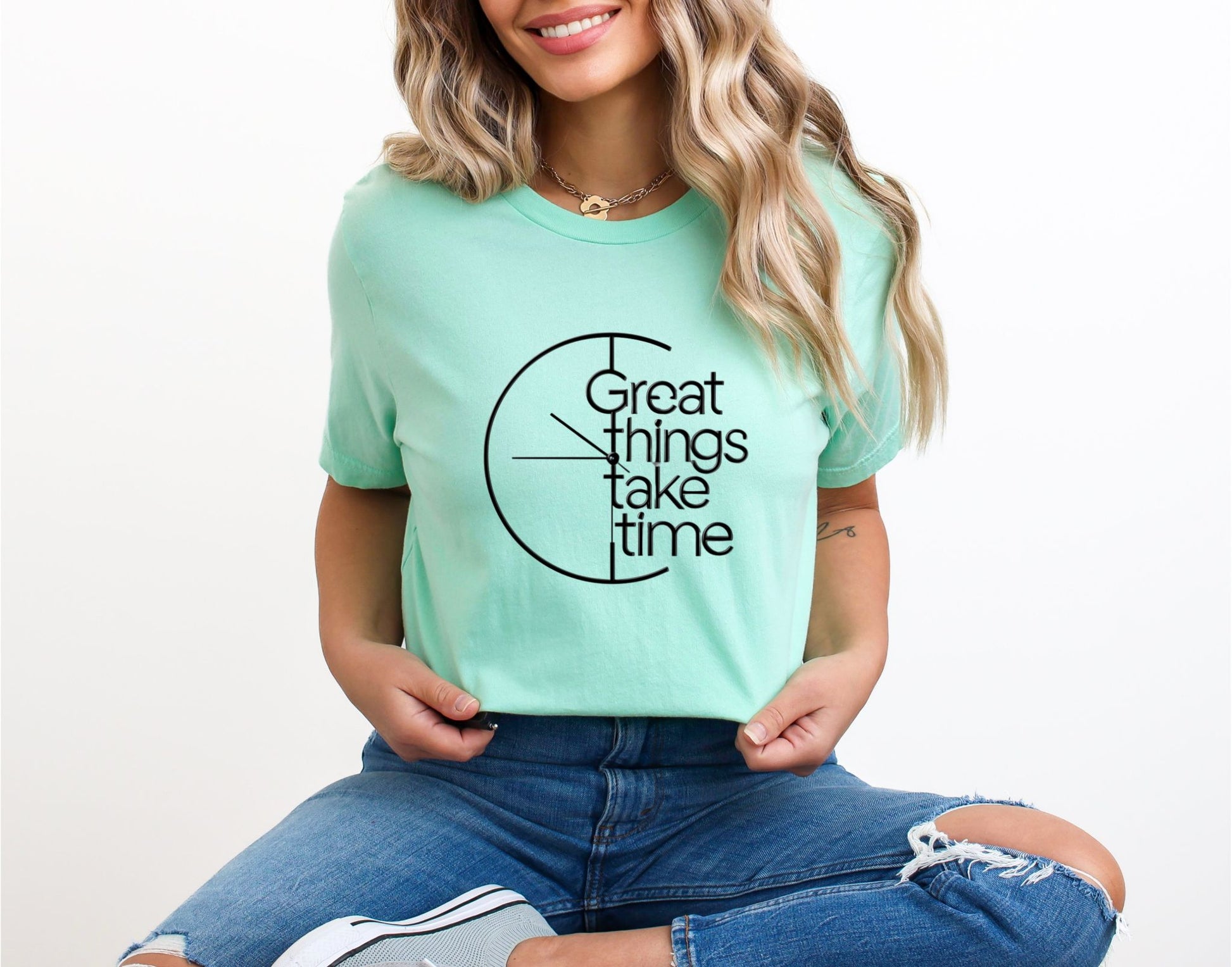 Great Things Take Time Mint T-Shirt