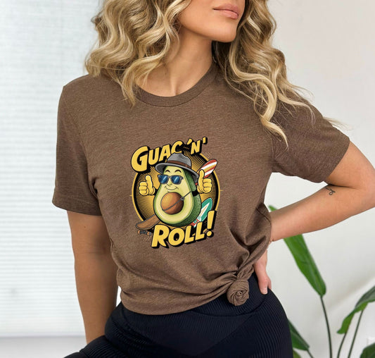 Guac N Roll Heather Brown T-Shirt