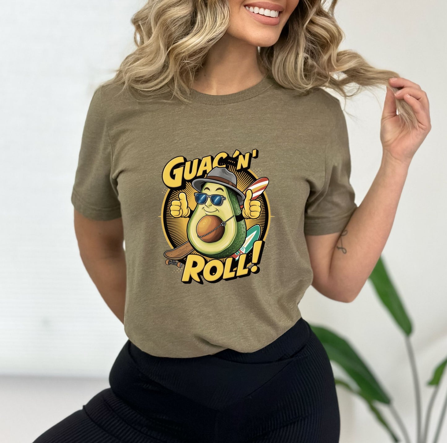 Guac N Roll Heather Olive T-Shirt