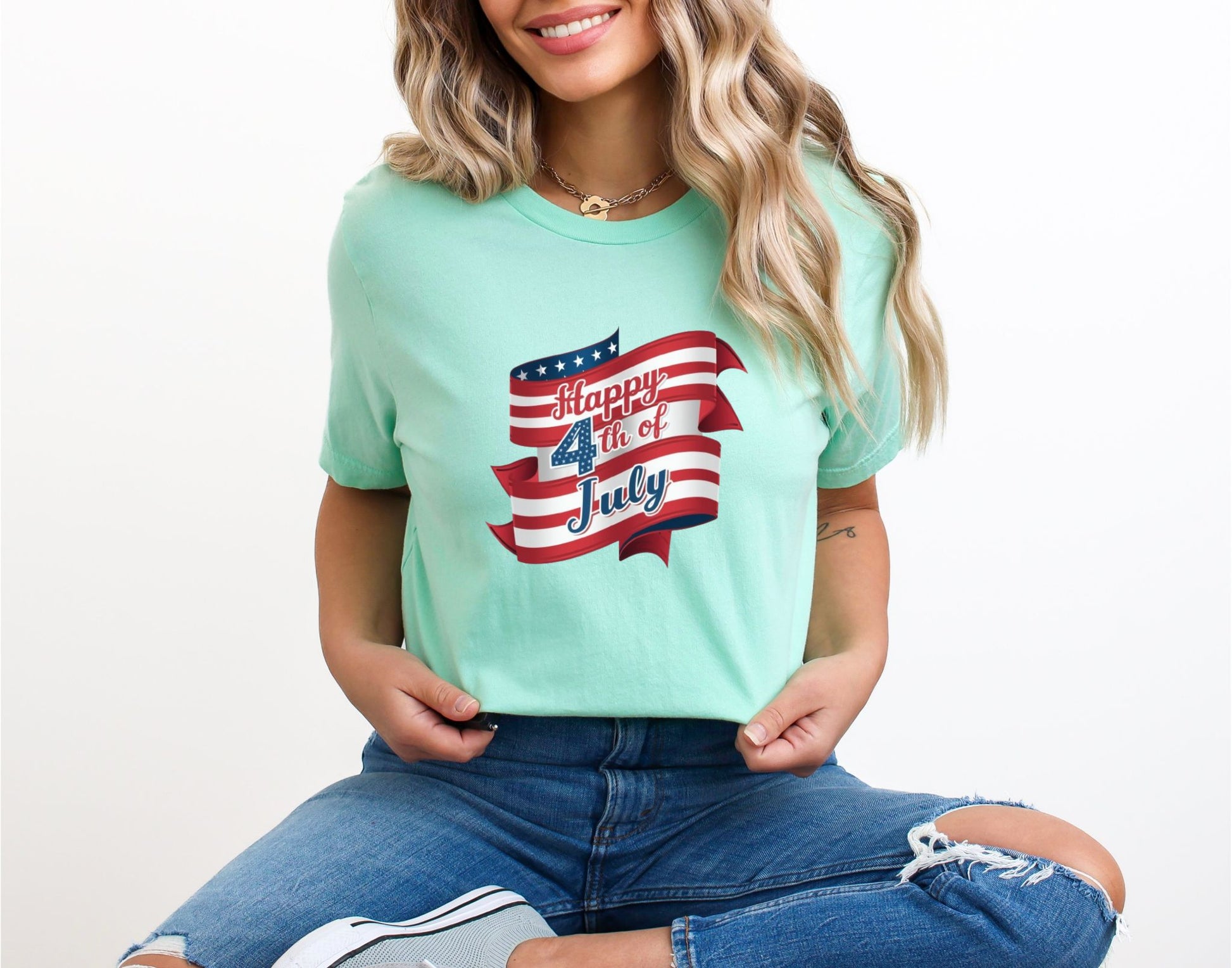 Happy 4th of July Mint T-Shirt