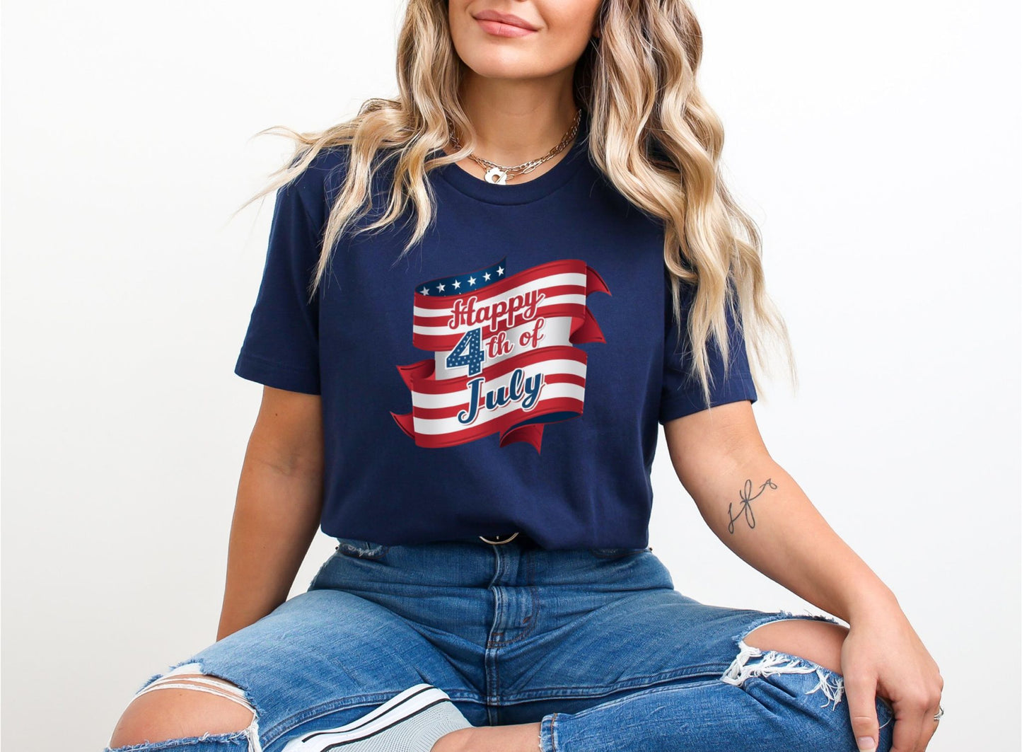 Happy 4th of July Navy T-Shirt