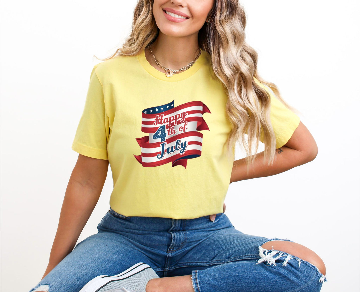 Happy 4th of July Yellow T-Shirt