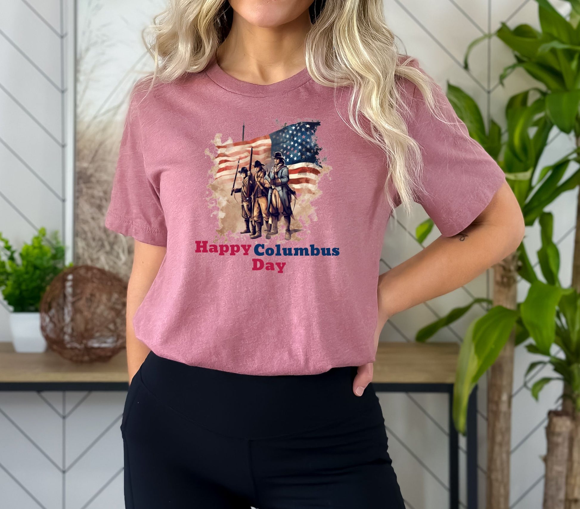 Heather Mauve Happy Columbus Day Shirt