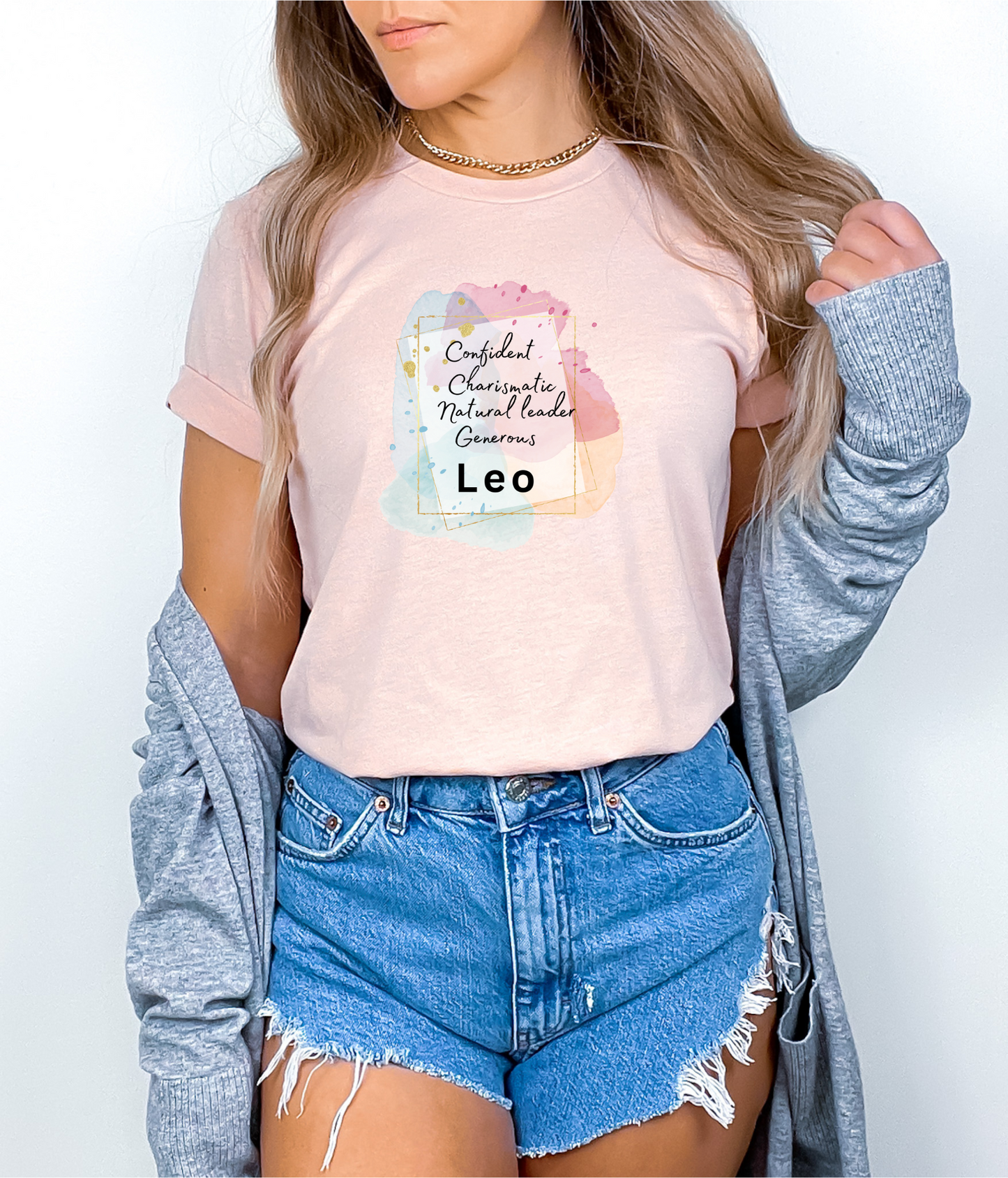 Heather Peach Leo Shirt