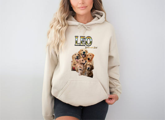 LEO Golden Retriever Dog Sand Hoodie