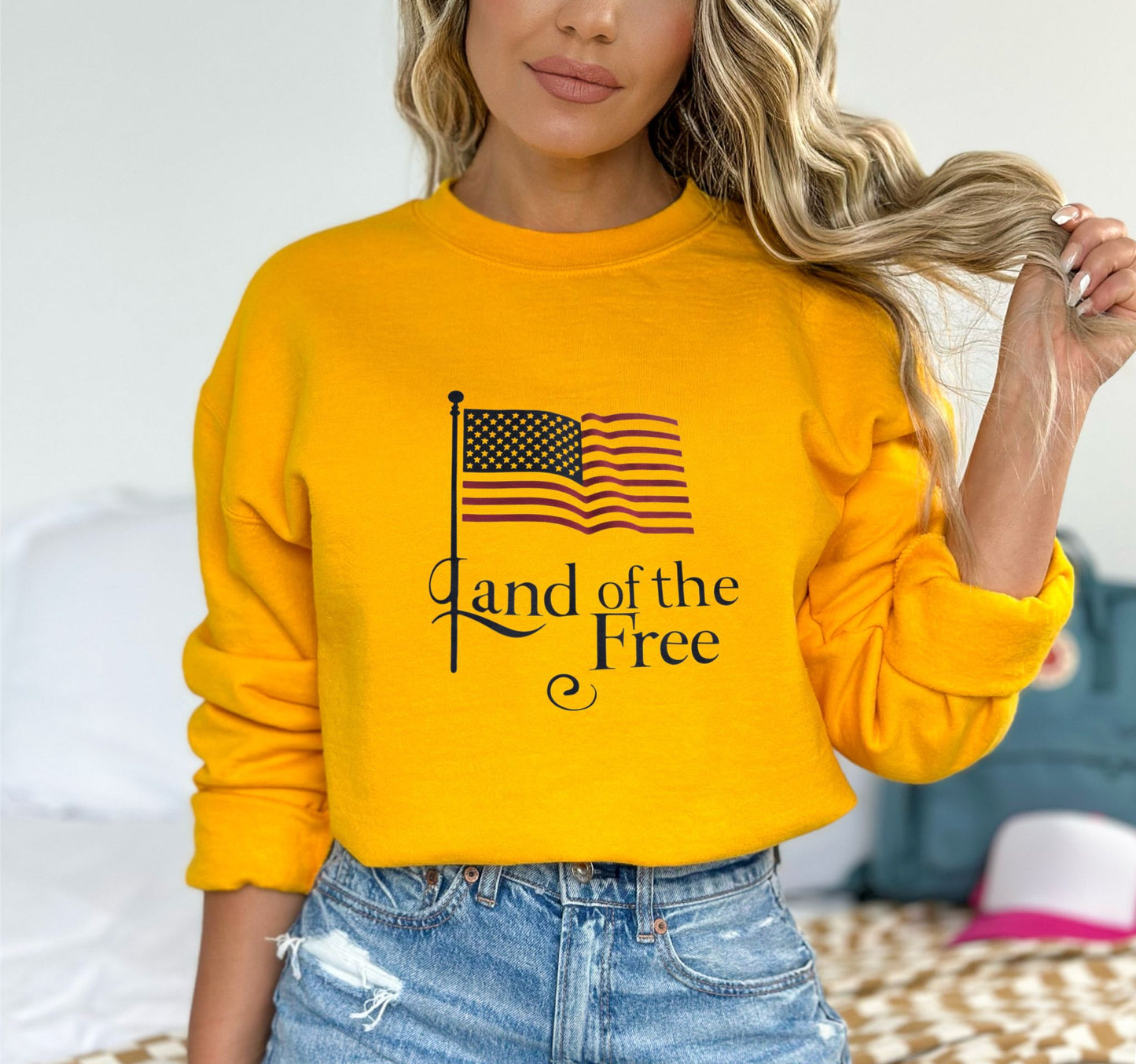 Land Of The Free Gold Sweatshirt 