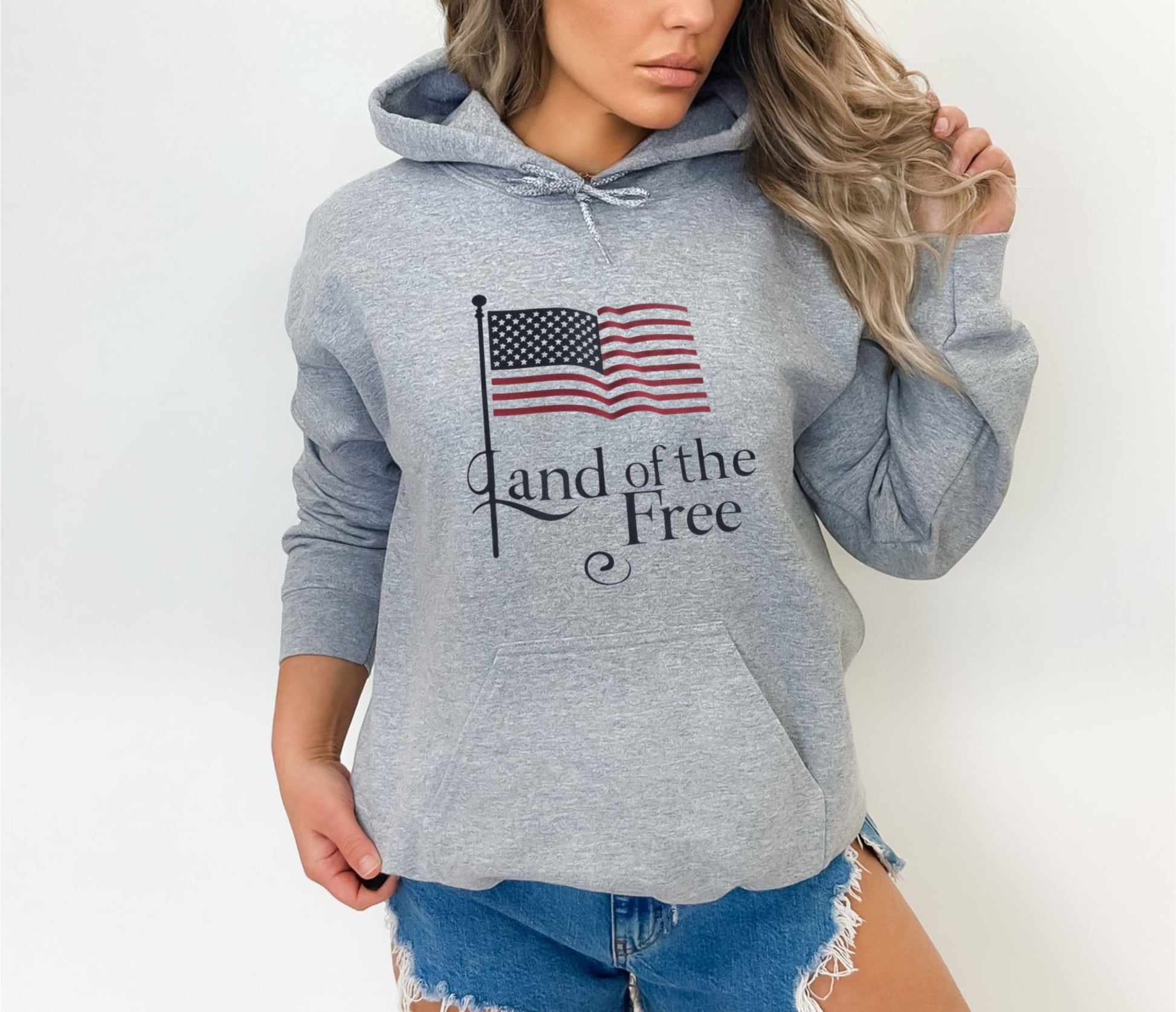 Land Of The Free Sport Grey Hoodie